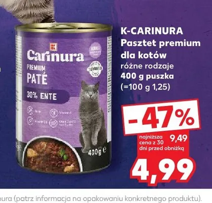 Pasztet dla kotów K-Carinura Premium Paté promocja w Kaufland