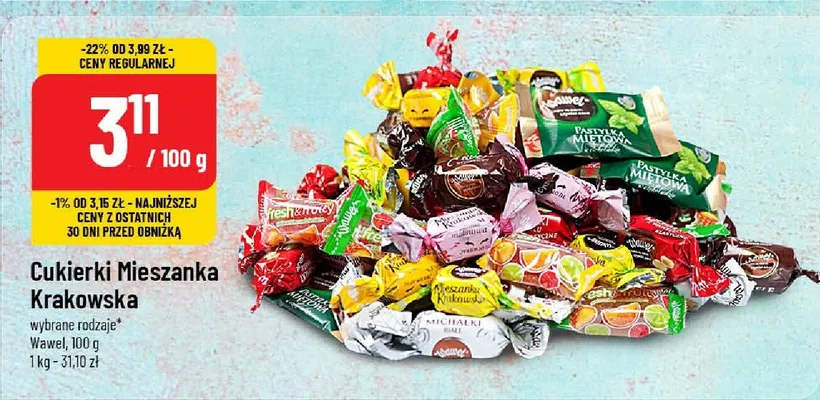 Cukierki Mieszanka Krakowska wybrane rodzaje promocja w POLOmarket