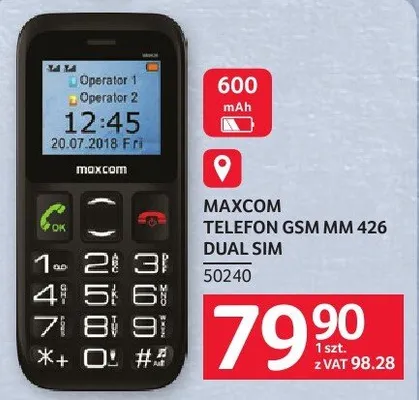 Telefon GSM MM 426 Dual SIM Maxcom promocja w Selgros