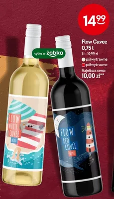 Wino Flow Cuvee półwytrawne czerwone promocja w Żabka