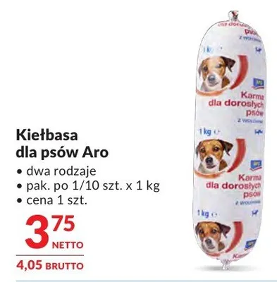 Kiełbasa dla psów Aro promocja w Makro