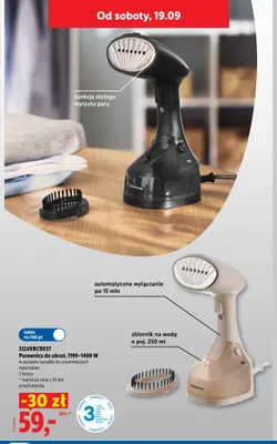 Parownica do ubrań Silvercrest 1190-1400W czarna promocja w Lidl