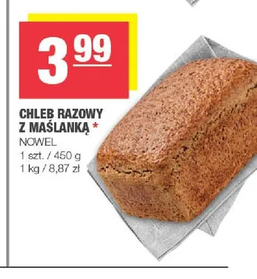 Chleb razowy z maślanką Nowel promocja w SPAR