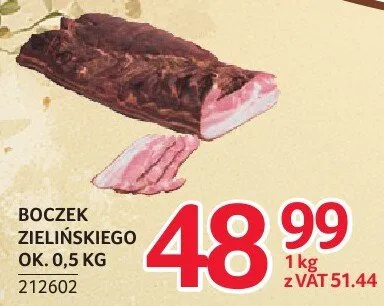 Boczek Zielińskiego 0,5 kg promocja w Selgros