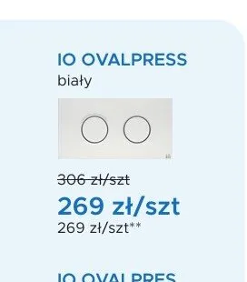 Przycisk spłukujący IO OVALPRESS biały promocja w Blu Salony Łazienek