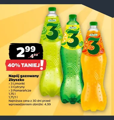 Napój gazowany Zbyszko 3 Pomarańcze promocja w Netto