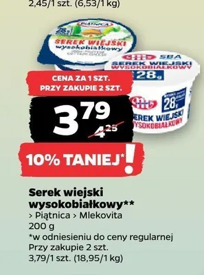 Serek wiejski wysokobiałkowy Mlekovita promocja w Netto