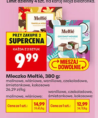 Mleczko Meltié kokosowe promocja w Biedronka