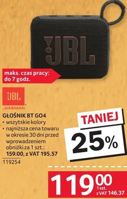 Głośnik BT GO4 JBL wszystkie kolory promocja w Selgros