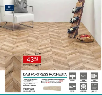 Panele laminowane Dąb Fortress Rochesta Kaindl promocja w Abra Meble
