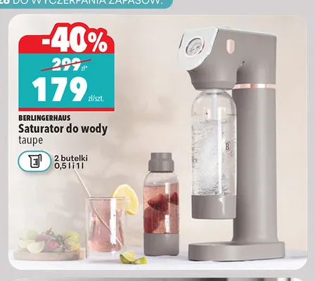 Saturator do wody taupe BerlingerHaus promocja w Biedronka