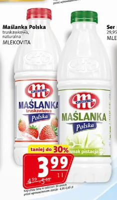 Maślanka Polska truskawkowa Mlekovita promocja w Prim Market
