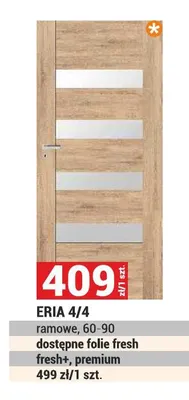 Drzwi ERIA 4/4 ramowe, 60-90 dostępne folie fresh fresh+, premium promocja w Merkury Market