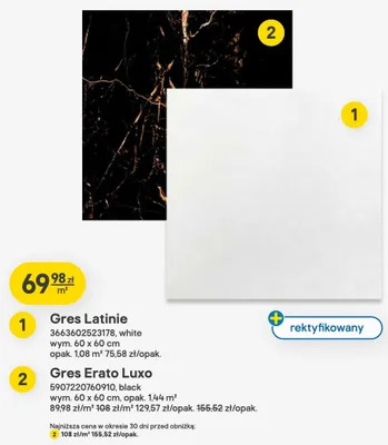 Gres Erato Luxo czarny promocja w Castorama