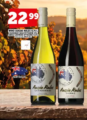 Wino czerwone Aussie Rules Shiraz wytrawne promocja w TOPAZ