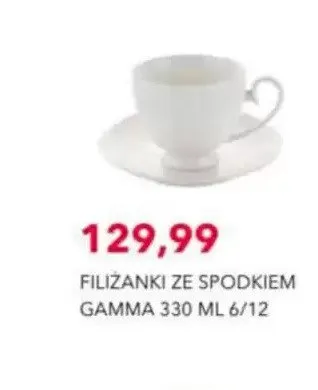 Filiżanki ze spodkiem Gamma 330 ml 6/12 promocja w Nela