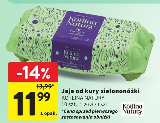 Jaja od kury zielononóżki 10 szt., 1,20 zł / 1 szt. promocja w Intermarche