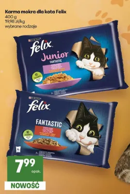 Karma mokra dla kota Felix Junior Fantastic 4-pak promocja w Delikatesy Centrum