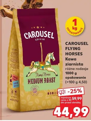 Kawa palona ziarnista Flying Horses różne rodzaje 1 kg promocja w Kaufland