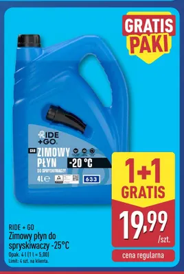 Zimowy płyn do spryskiwaczy -25°C Ride + Go promocja w Aldi