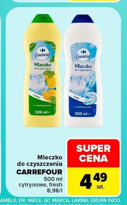 Mleczko do czyszczenia Carrefour fresh promocja w Carrefour Market