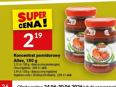 Koncentrat pomidorowy Altex promocja w Twój Market