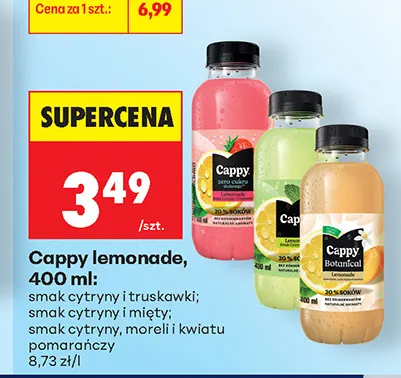 Cappy Lemonade smak cytryny i truskawki promocja w Biedronka