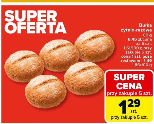 Bułka żytnio-razowa promocja w Carrefour