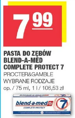 Pasta do zębów blend-a-med Complete Protect 7 promocja w SPAR