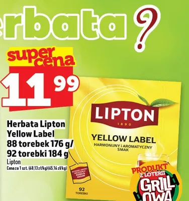 Herbata Lipton Yellow Label promocja w TOPAZ