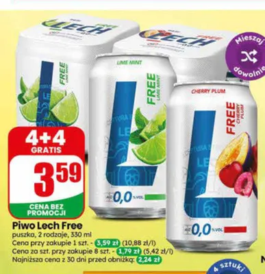 Piwo bezalkoholowe Lech Free Lime Mint promocja w Dino