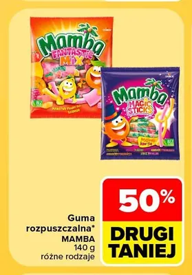 Guma rozpuszczalna Mamba Magic Sticks promocja w Carrefour Market
