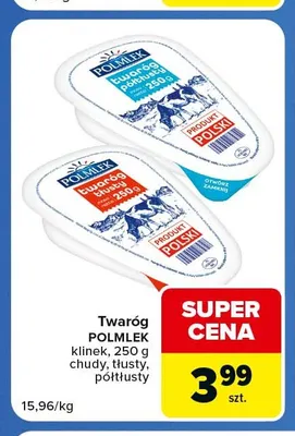 Twaróg klinek chudy Polmlek promocja w Carrefour Market