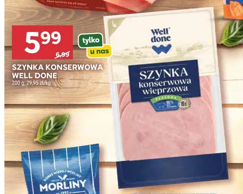 Szynka konserwowa Well Done promocja w Stokrotka