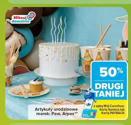 Artykuły urodzinowe Paw promocja w Carrefour