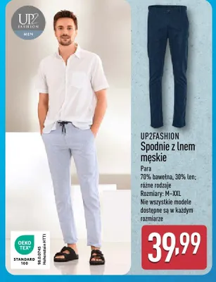 Spodnie z lnem męskie UP2FASHION promocja w Aldi