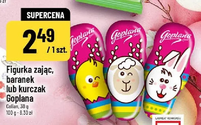 Figurka zając, baranek lub kurczak Goplana promocja w POLOmarket
