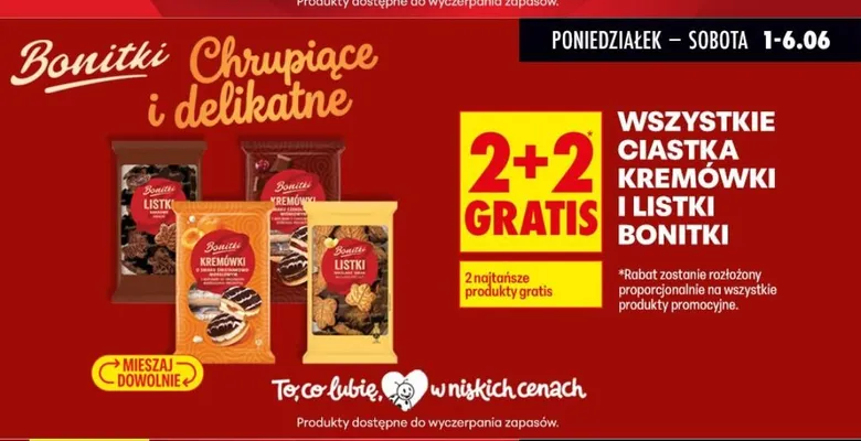Ciastka Listki maślane Bonitki promocja w Biedronka