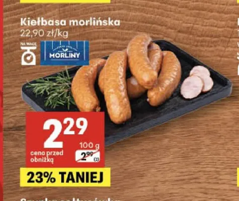 Kiełbasa morlińska Morliny promocja w Delikatesy Centrum