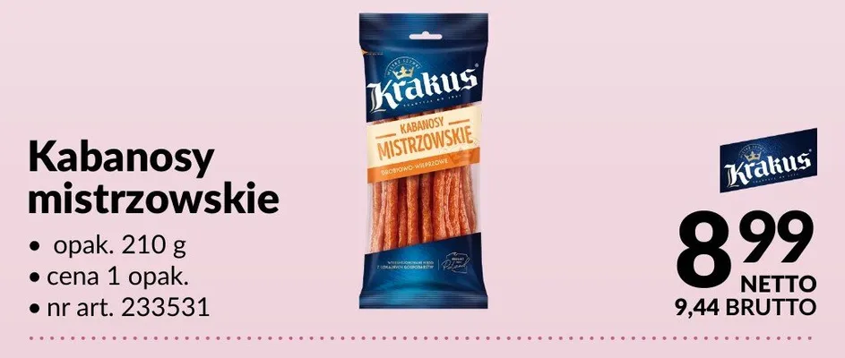 Kabanosy mistrzowskie Kraltus promocja w Makro