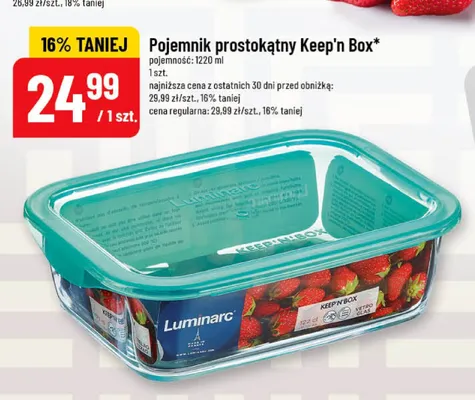 Pojemnik prostokątny Keep'n Box Luminarc 1220 ml promocja w POLOmarket
