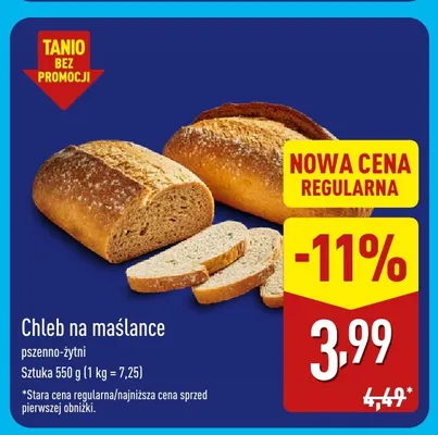 Chleb na maślance pszenno-żytni promocja w Aldi