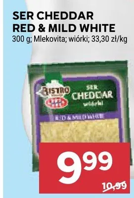 Ser Cheddar Red & Mild White wiórki Mlekovita promocja w Stokrotka