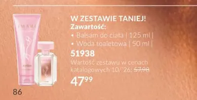 Zestaw balsam do ciała + woda toaletowa Imari Naturelle Avon promocja w AVON