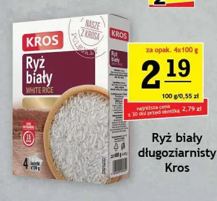 Ryż biały długoziarnisty Kros 4-pak promocja w Gram Market