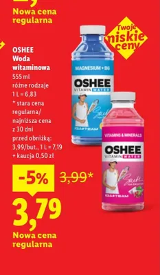 Woda witaminowa Oshee Magnesium + B6 promocja w Lidl