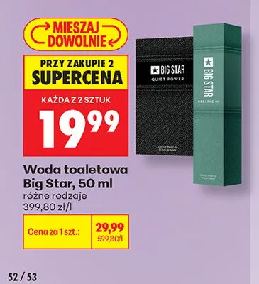 Woda toaletowa Big Star Quiet Power promocja w Biedronka