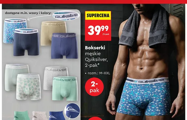 Bokserki męskie Quiksilver 2-pak promocja w Biedronka