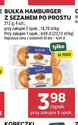 Bułka hamburger z sezamem Po Prostu promocja w Stokrotka