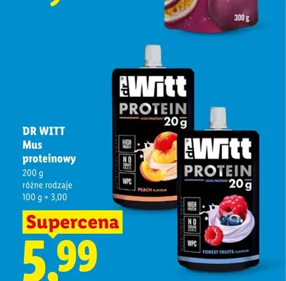 Mus proteinowy Dr Witt owoce leśne promocja w Lidl